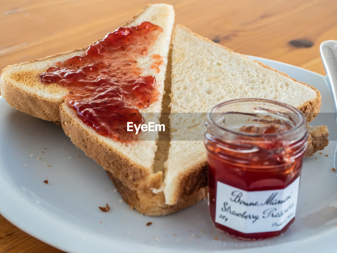 high angle view of food on table