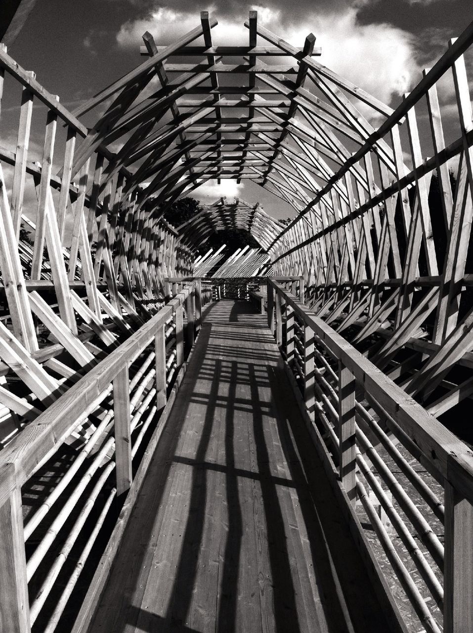 VIEW OF FOOTBRIDGE OVER WALKWAY