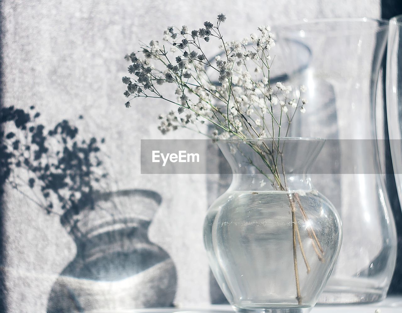 CLOSE-UP OF FLOWER VASE ON TABLE