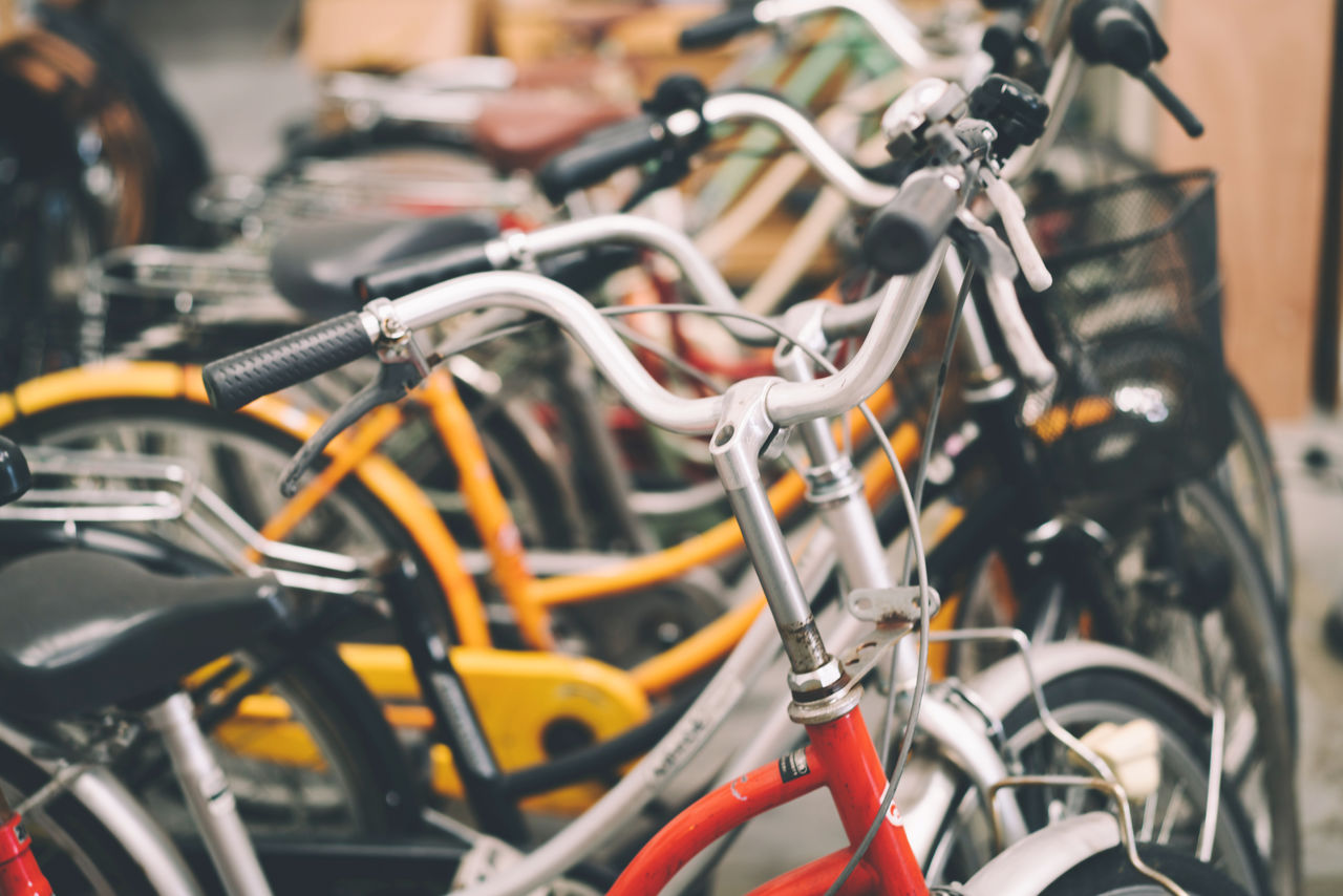 Vintage bicycles full frame shot