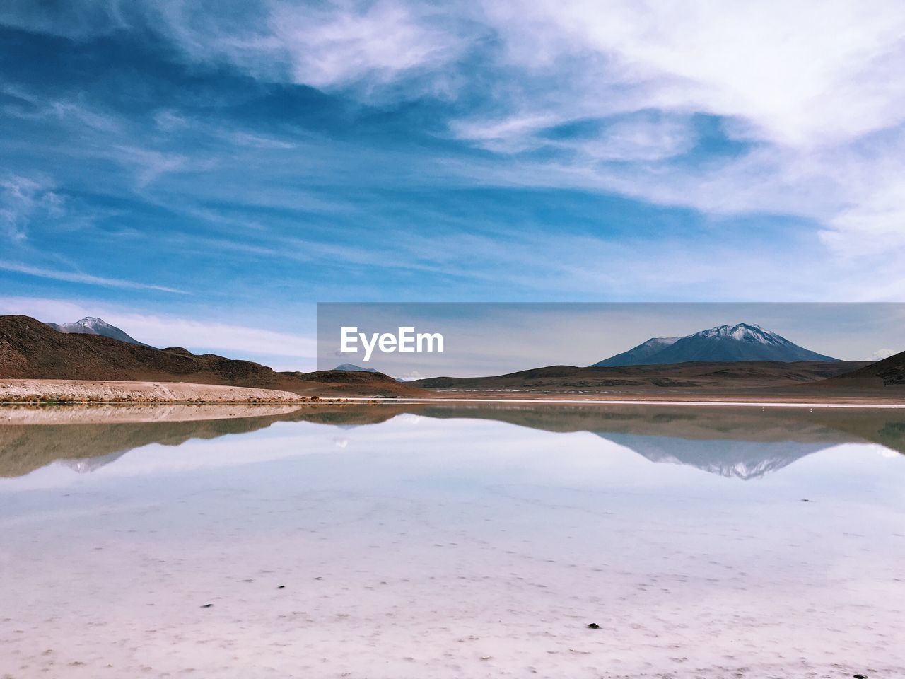 SCENIC VIEW OF LAKE AGAINST BLUE SKY