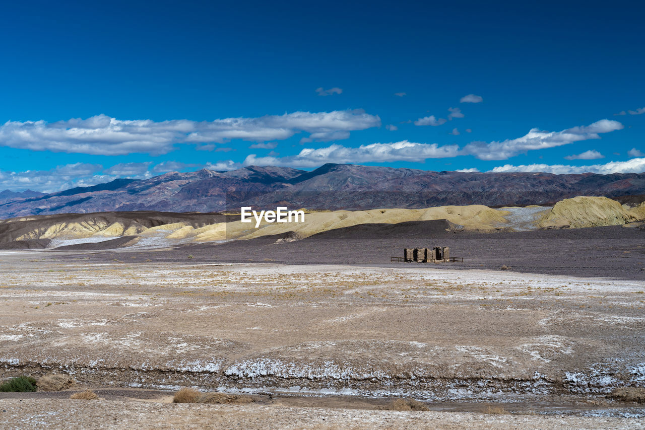 Scenic view of landscape against blue sky