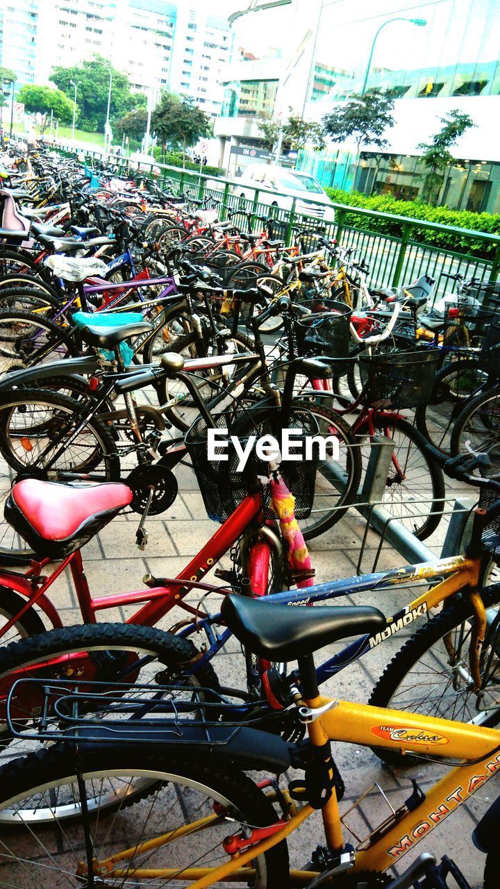 BICYCLE PARKED AT CITY