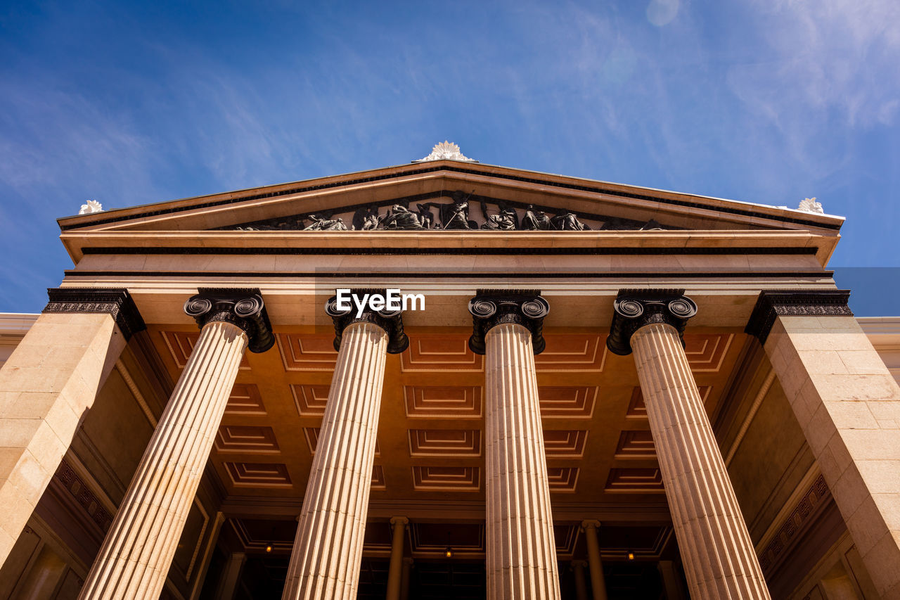 Low angle view of historical building against sky