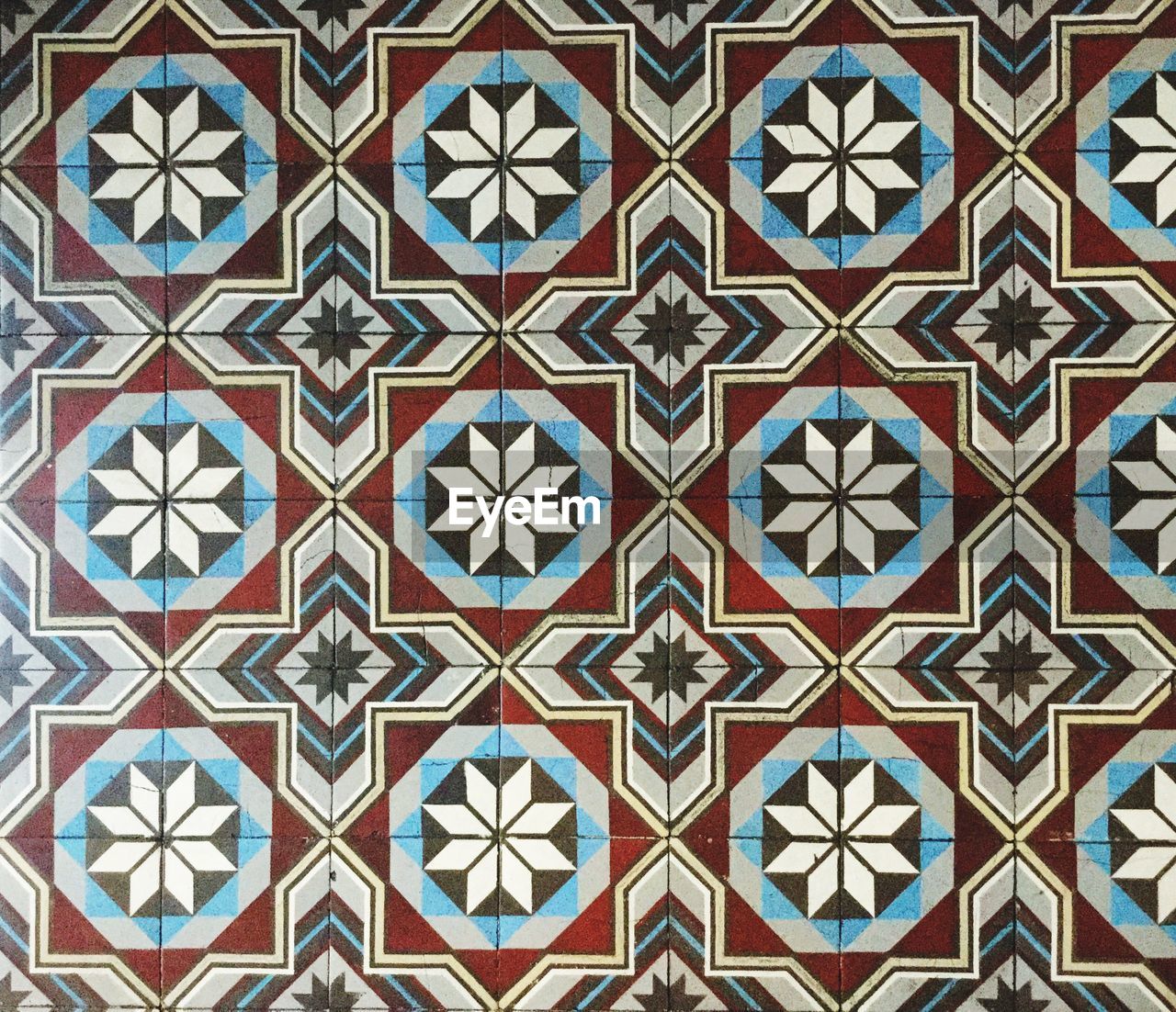 Full frame shot of patterned tiled floor