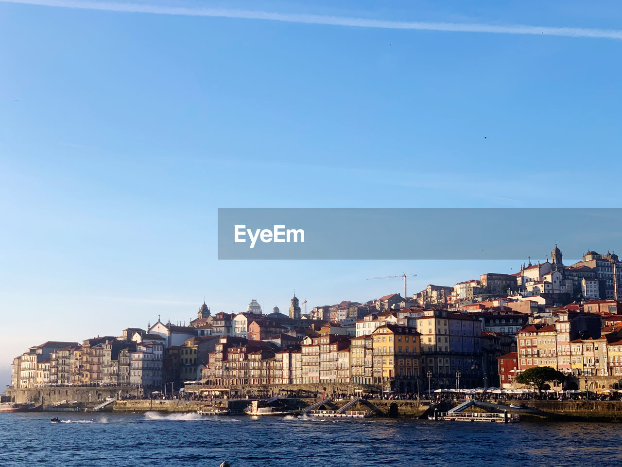 The view of the old city of porto, view from the river 