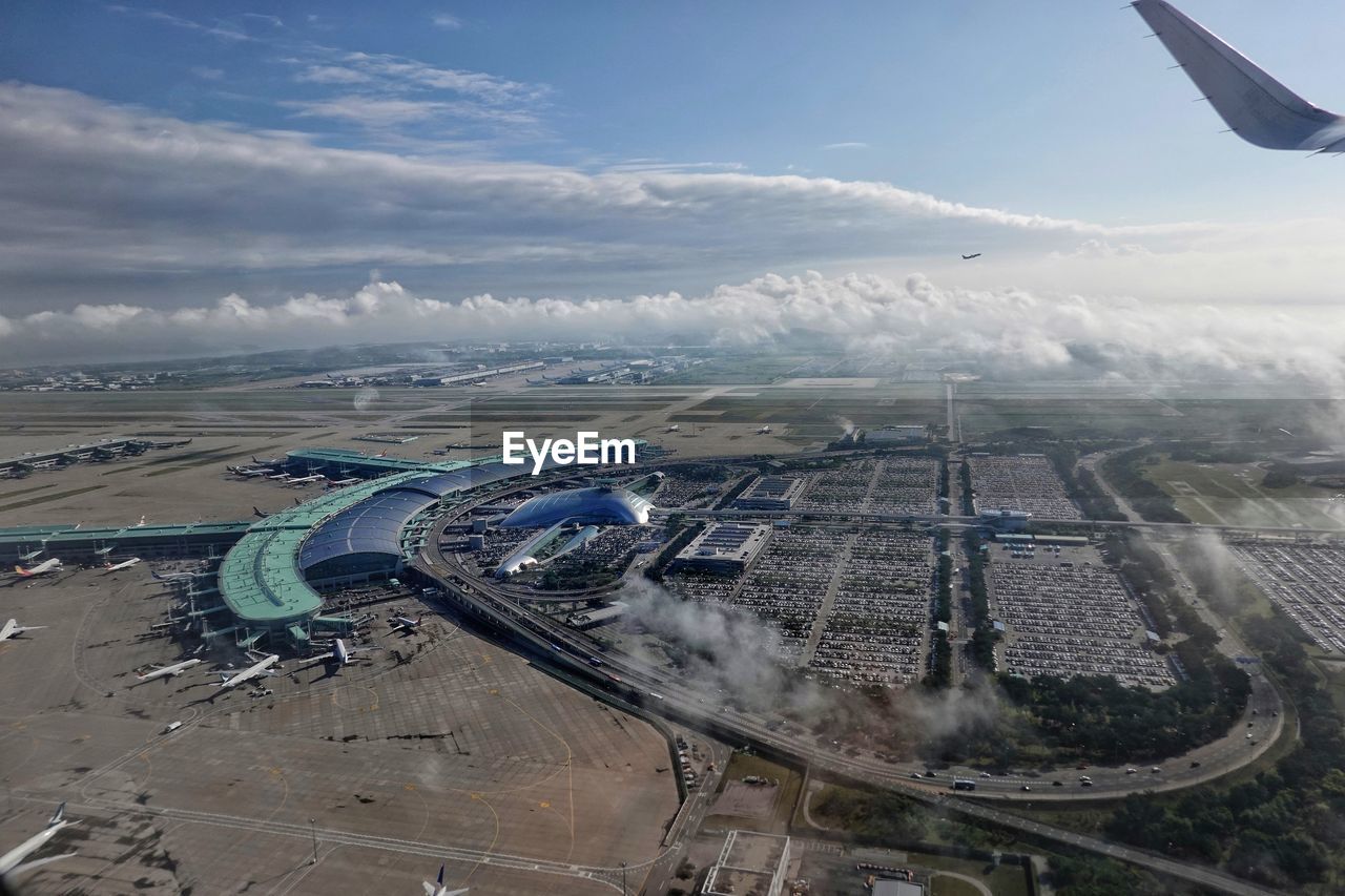 Aerial view of landscape against sky