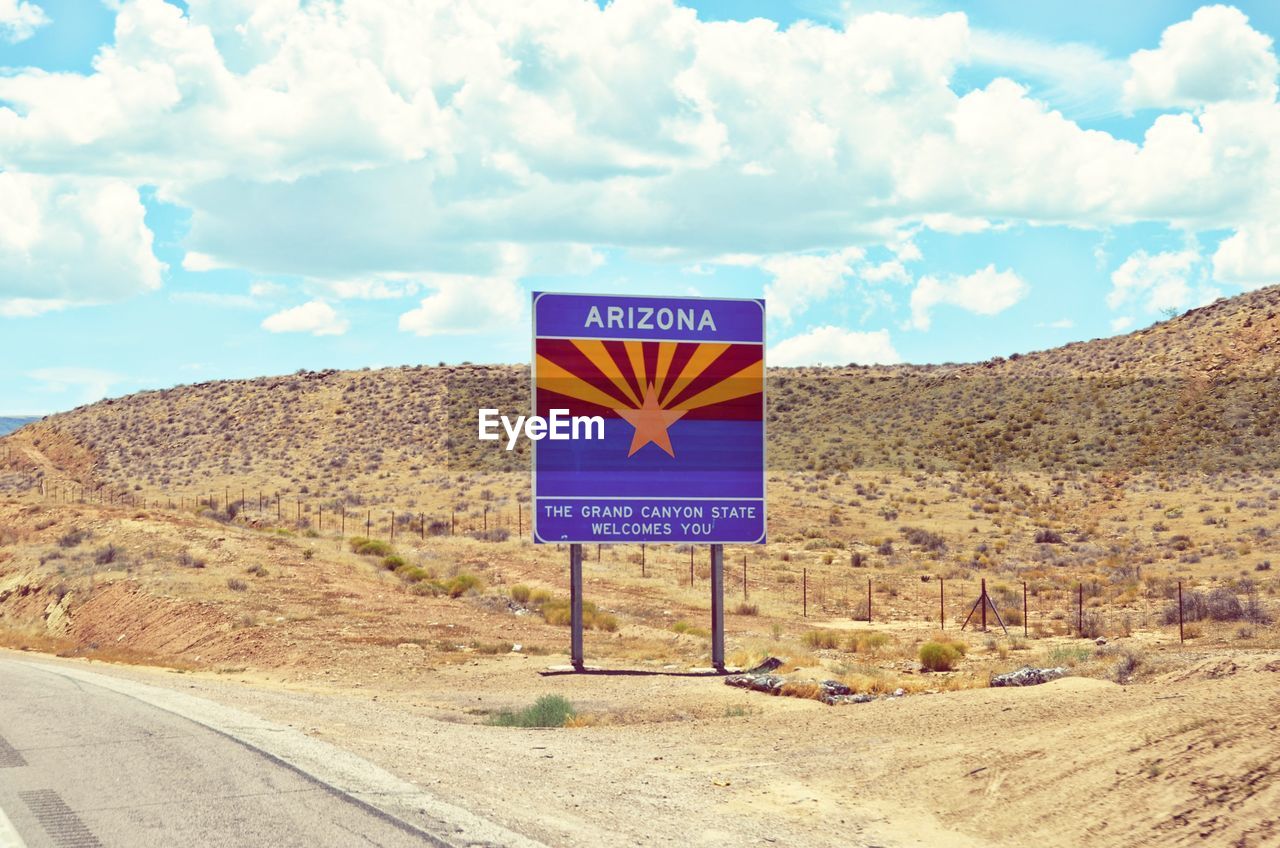 INFORMATION SIGN ON ROAD