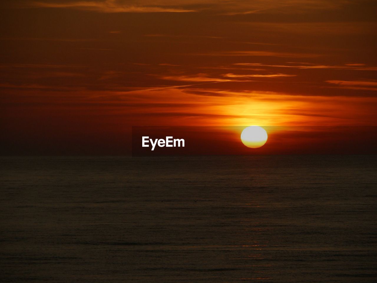 Scenic view of sea during sunset