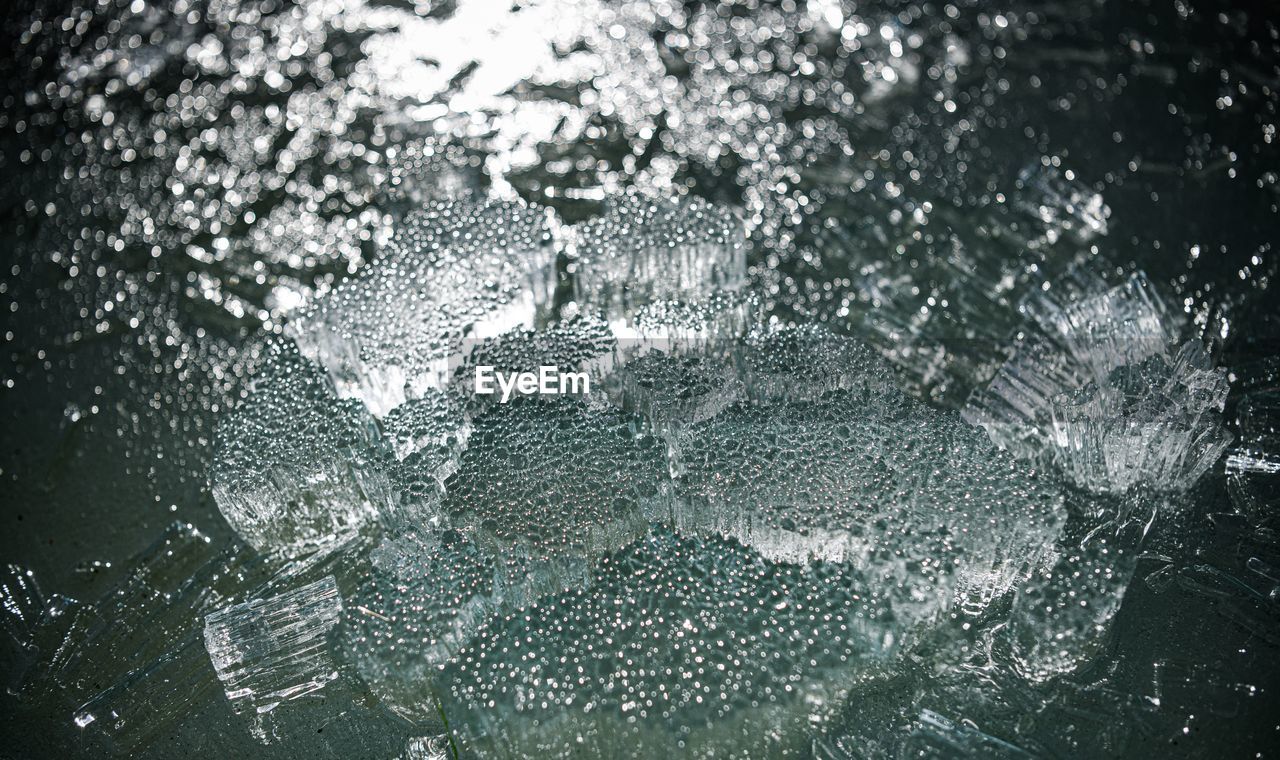 Full frame shot of frozen water