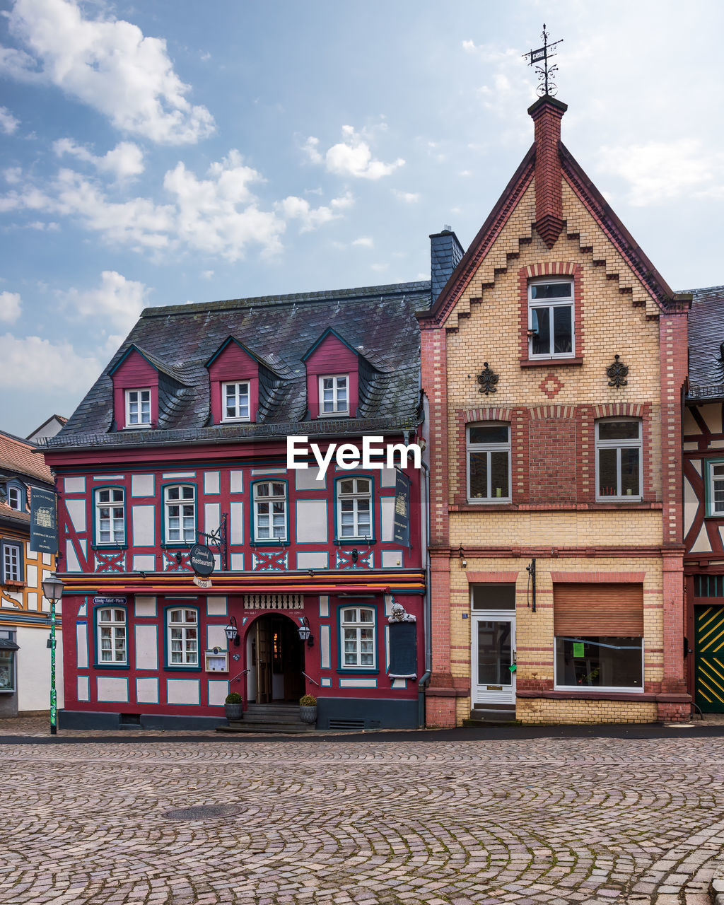 Picturesque german medieval colorful architecture in idstein, hesse, germany