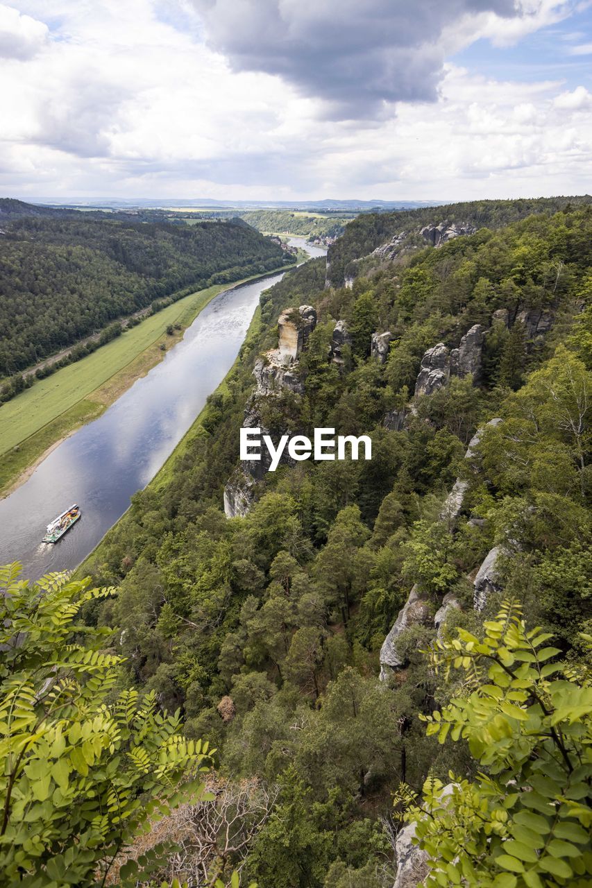 High angle view of landscape against sky