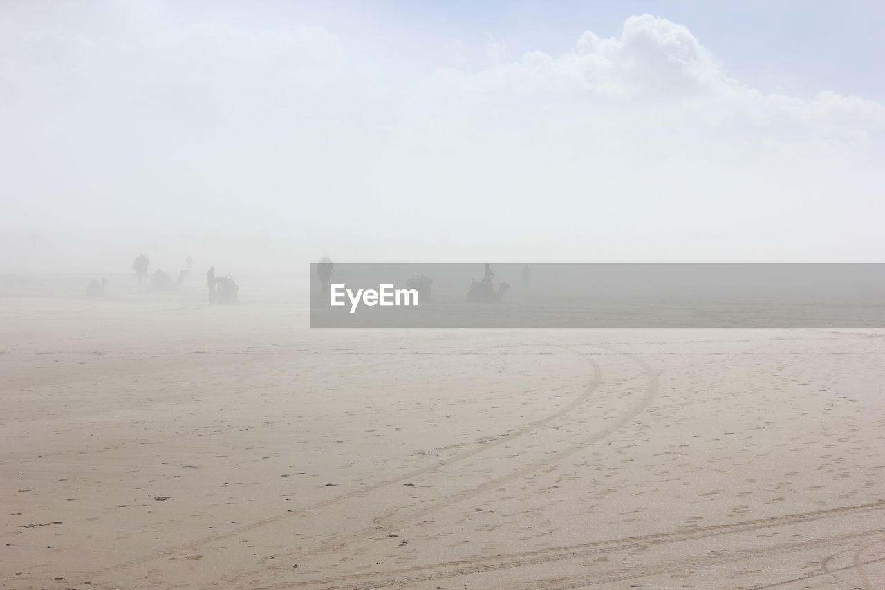 Scenic view of landscape against sky during winter