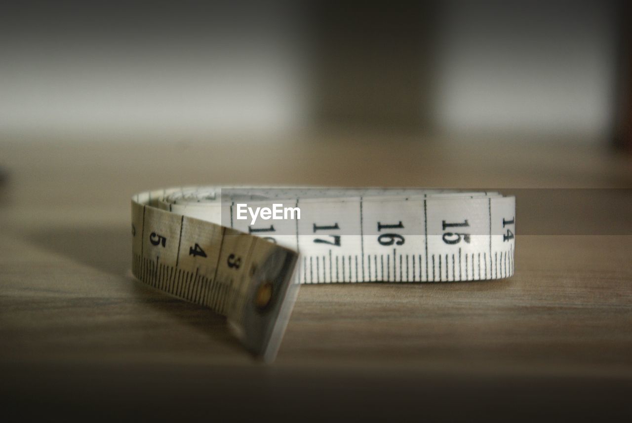 Close-up of measurement