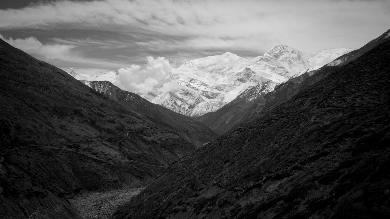 Scenic view of mountains against sky