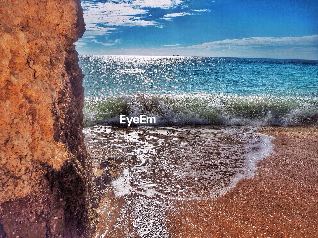 View of a cliff on the beach