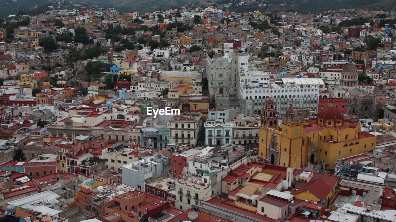 High angle shot of townscape