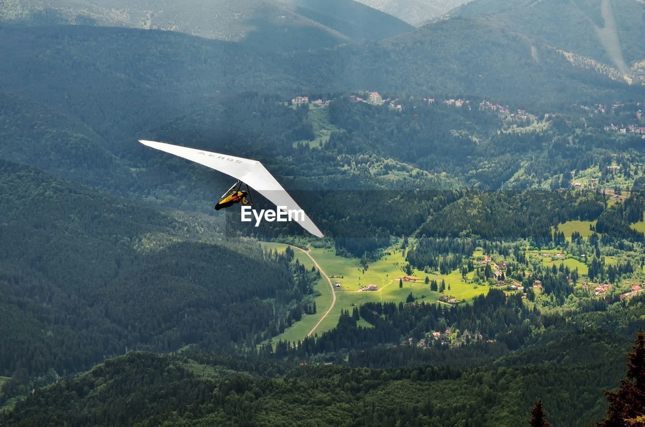 Aerial view of hang glider