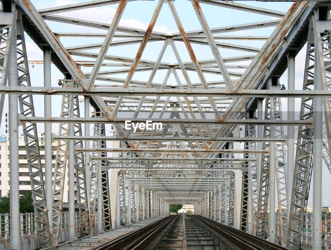 Railway line with the iron bridge