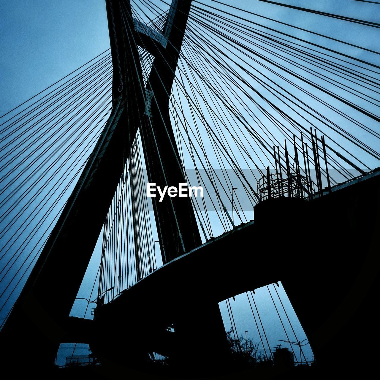 Low angle view of ponte octavio frias de oliveira against sky