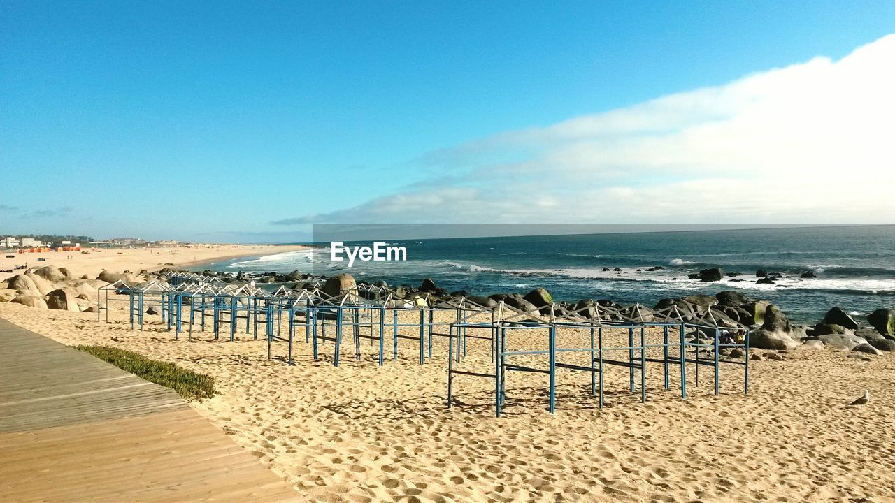 Metal structures at beach