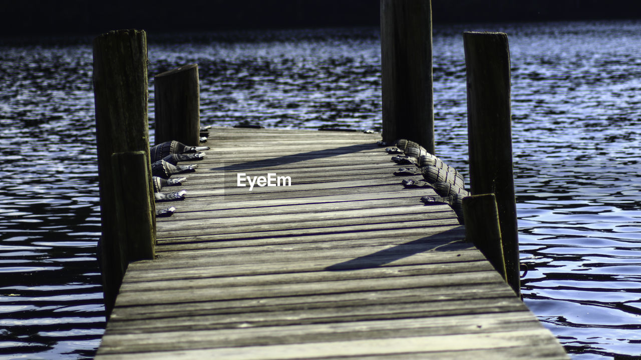 Wooden pier over lake