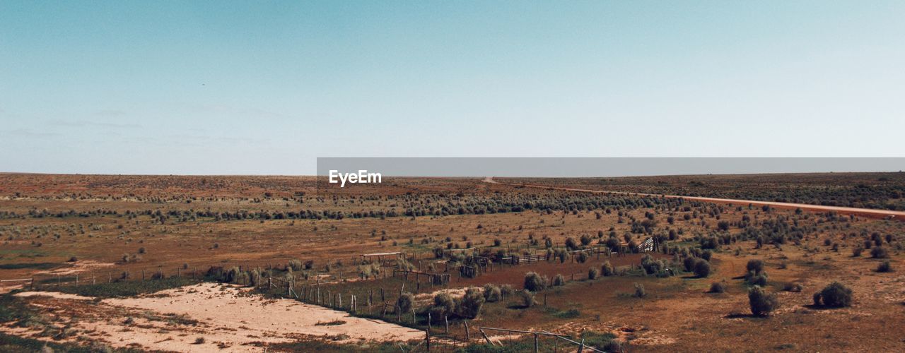 PANORAMIC SHOT OF LANDSCAPE AGAINST CLEAR SKY