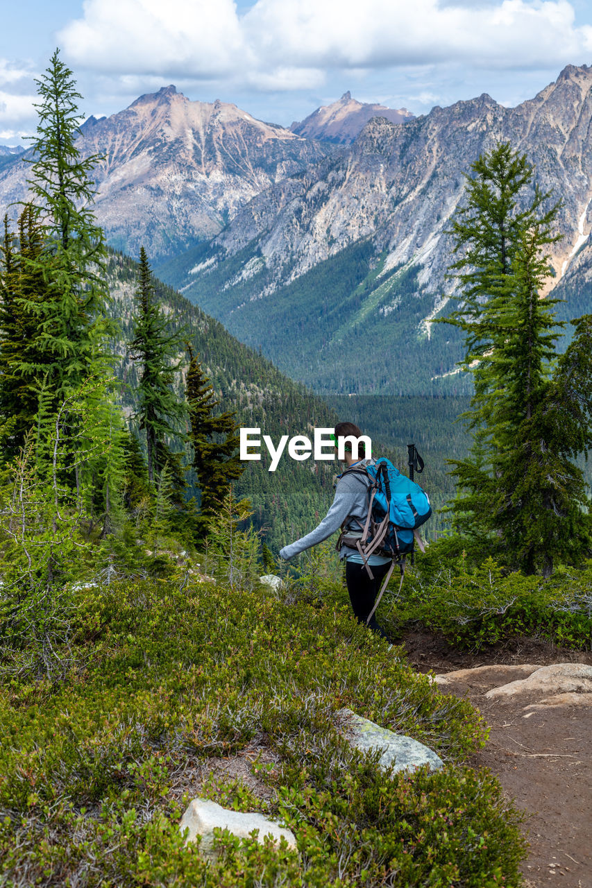 Hiking scenes in the beautiful north cascades wilderness.