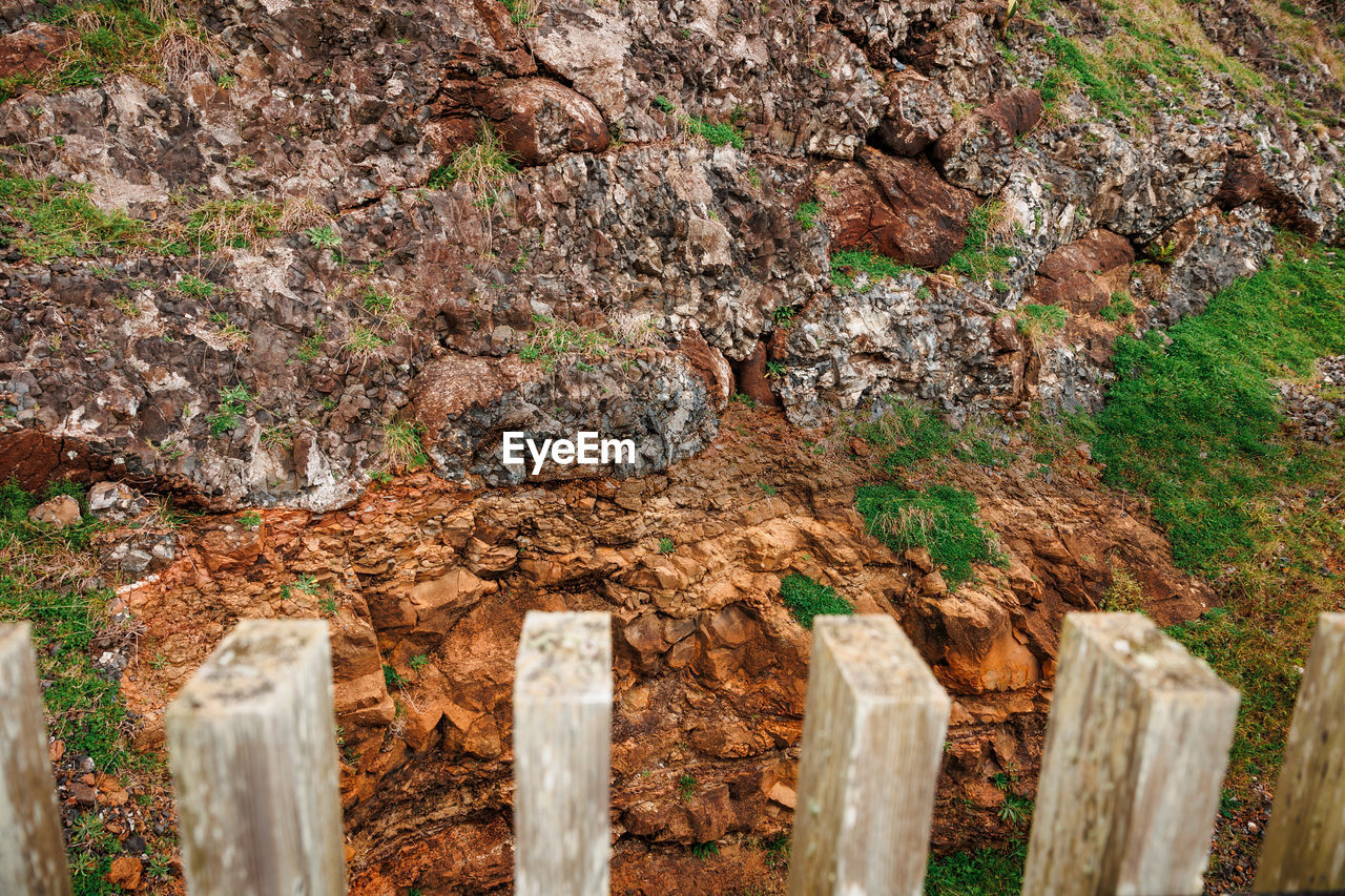 high angle view of rocks