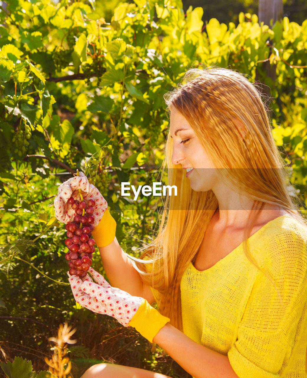 YOUNG WOMAN HOLDING FRUIT