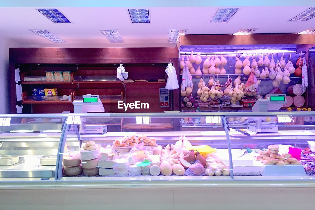 Cheese in illuminated restaurant