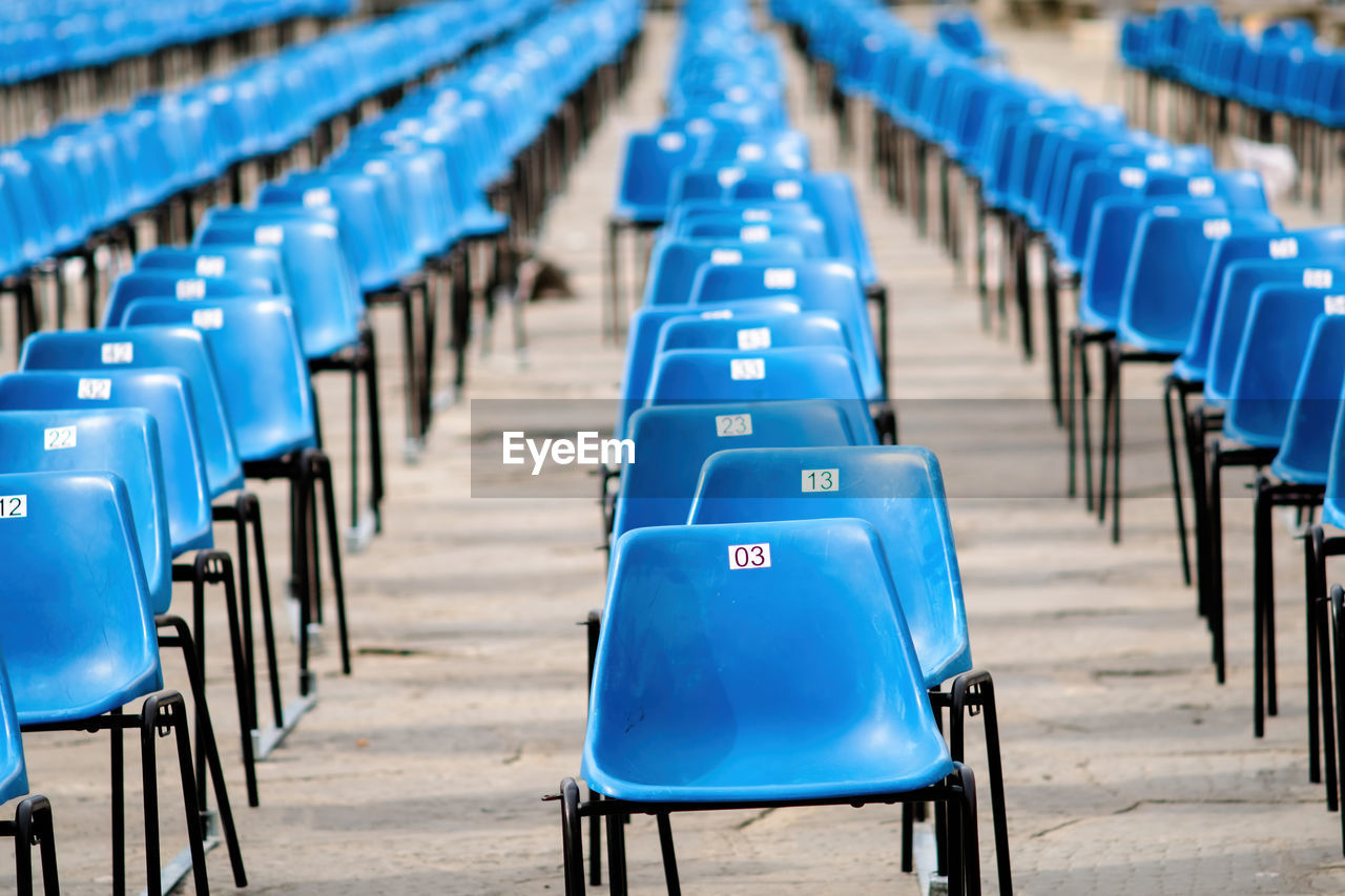 Row of chairs before a speech