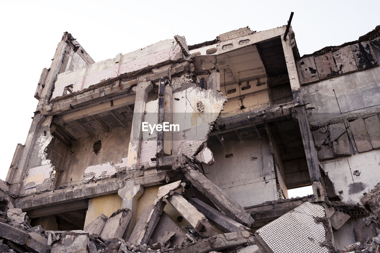 low angle view of abandoned building