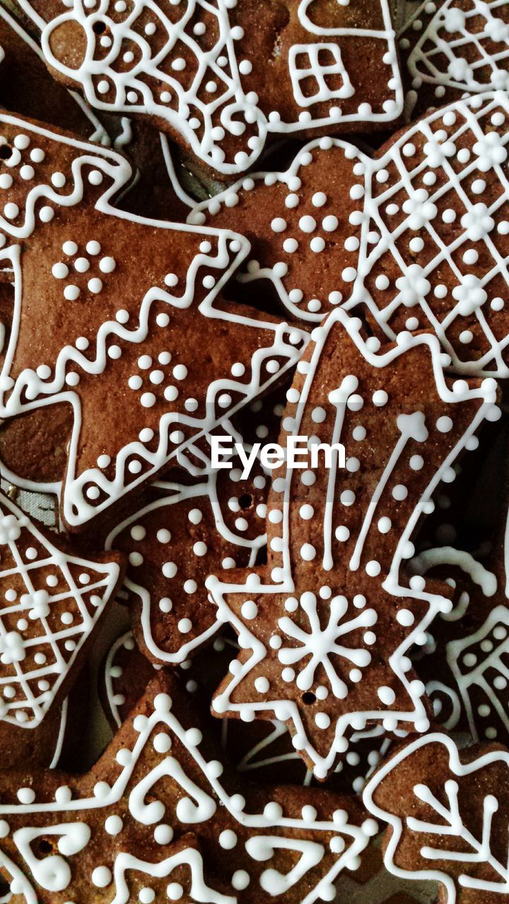 Full frame shot of gingerbread cookies during christmas