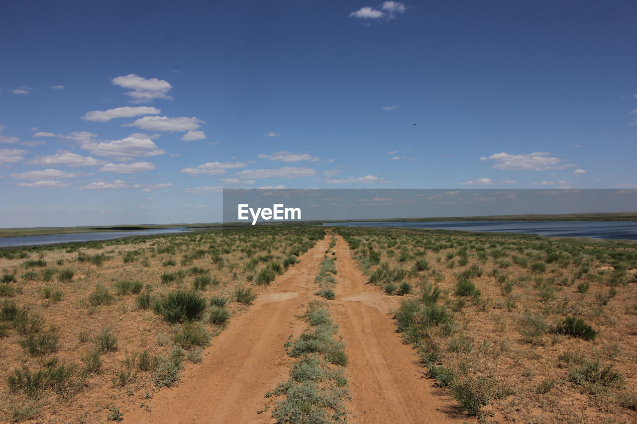 Scenic view of land against sky