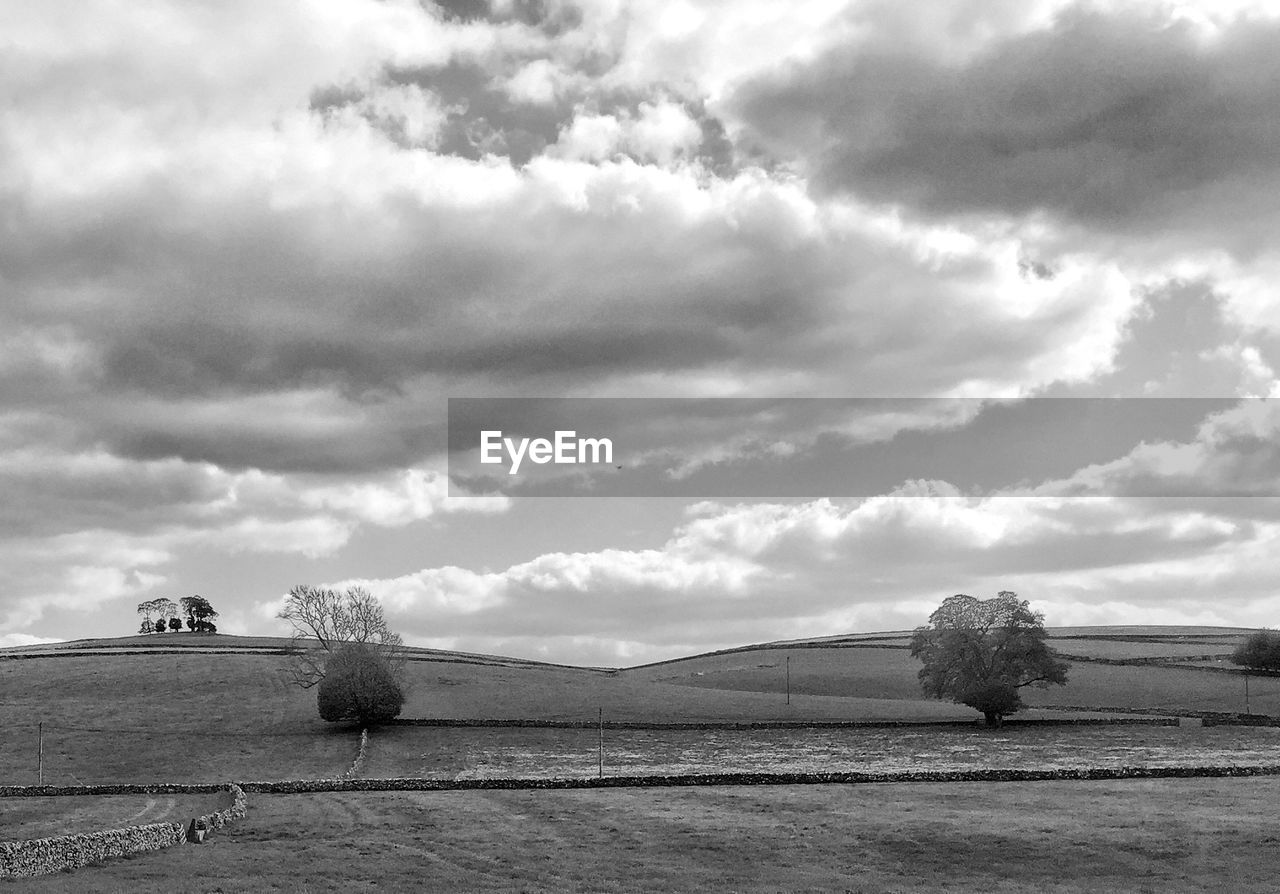 Scenic view of landscape against cloudy sky