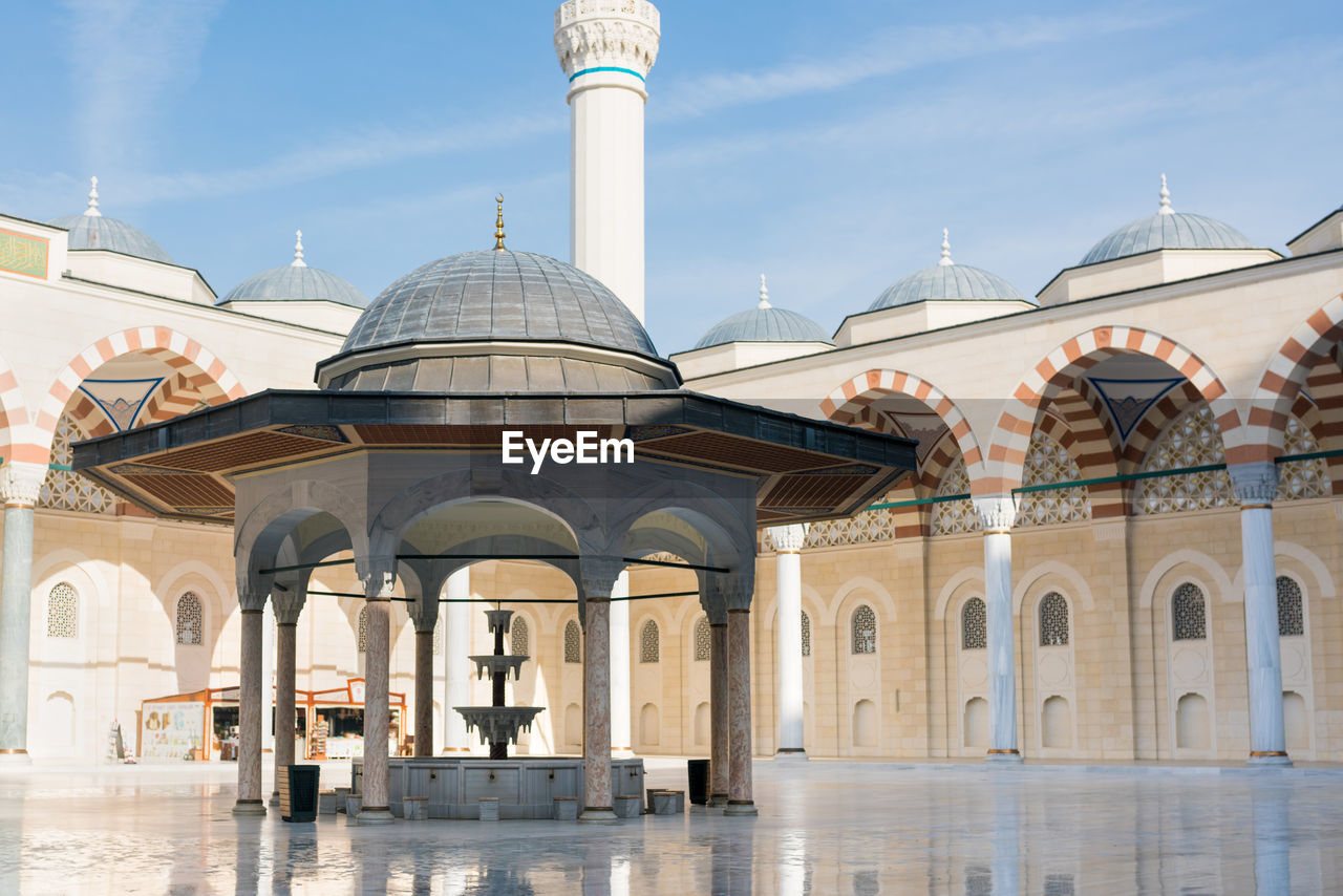 Courtyard of camlica mosque. new camlica mosque in uskudar, istanbul