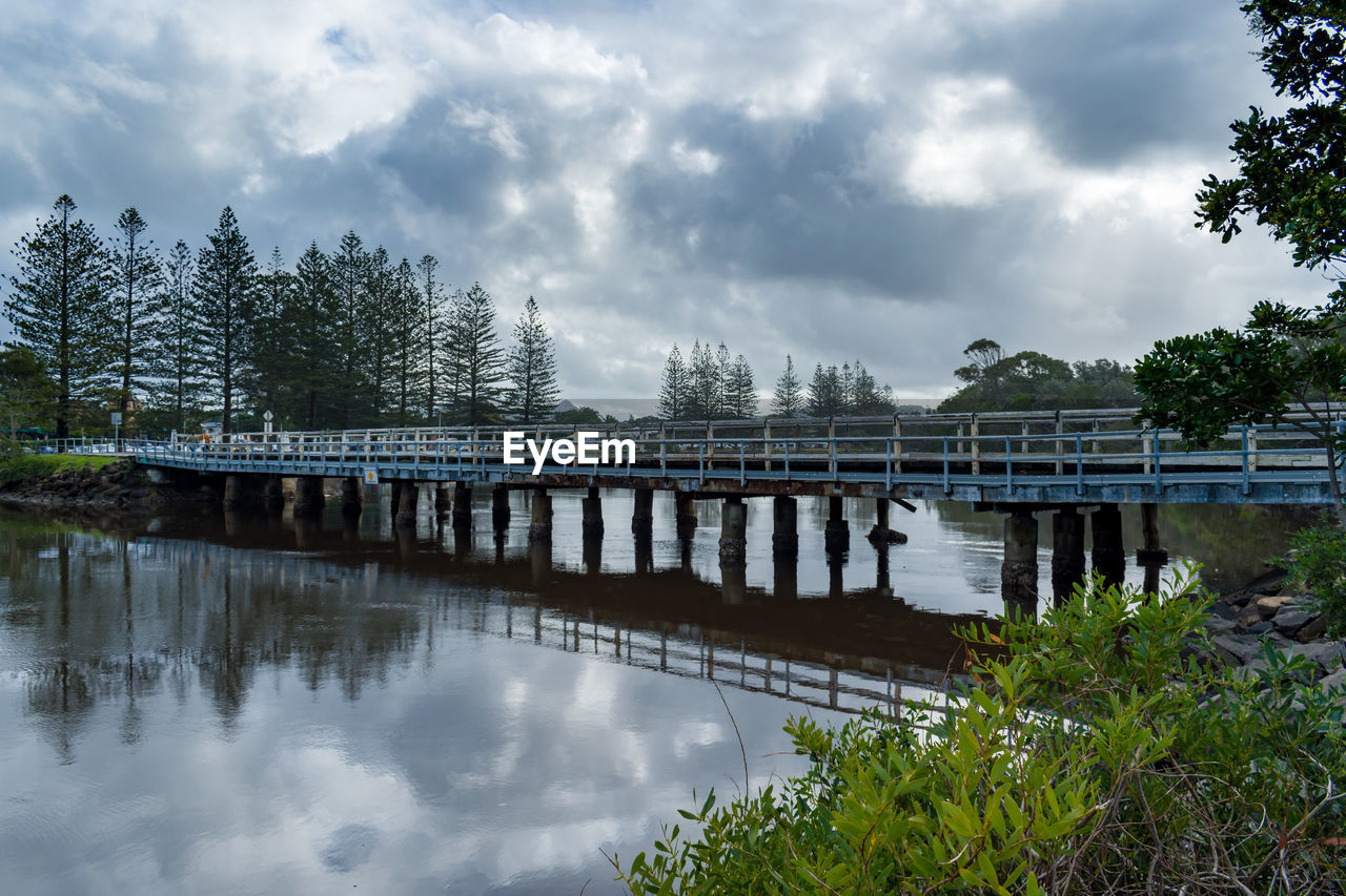 Bridge over river against sky