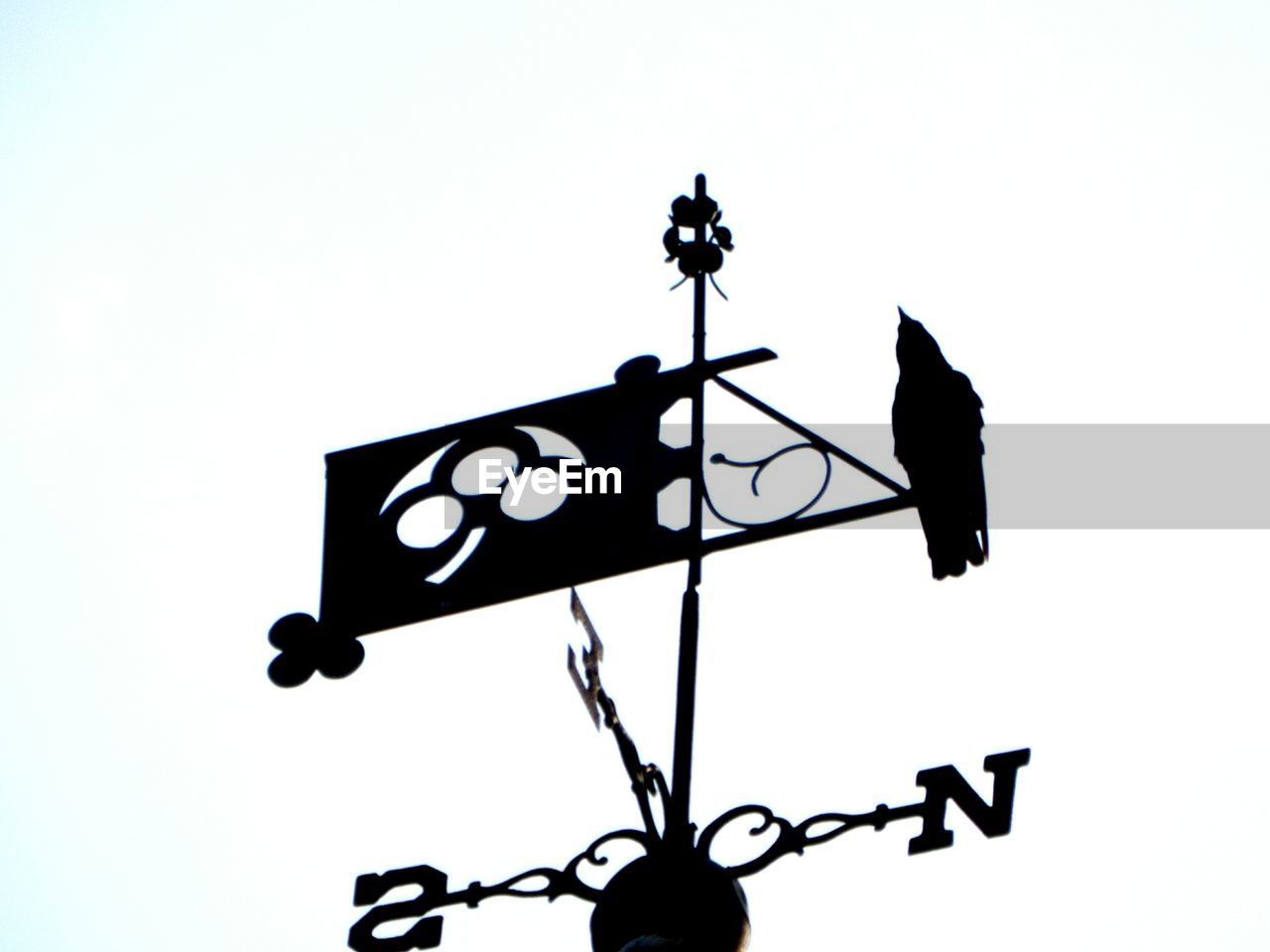 Low angle view of silhouette bird against clear sky