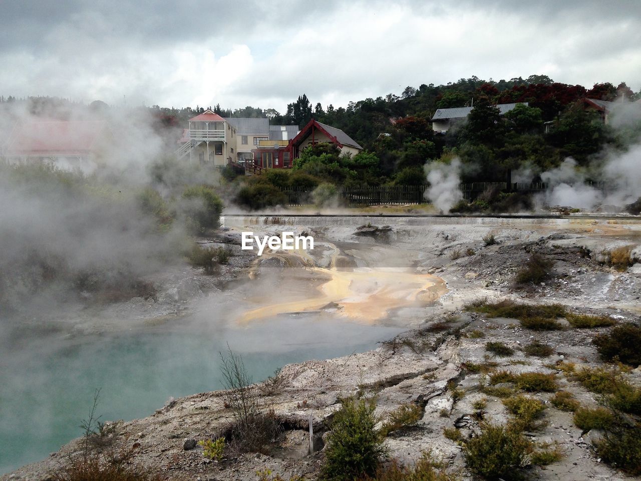 Village with natural hot pool 