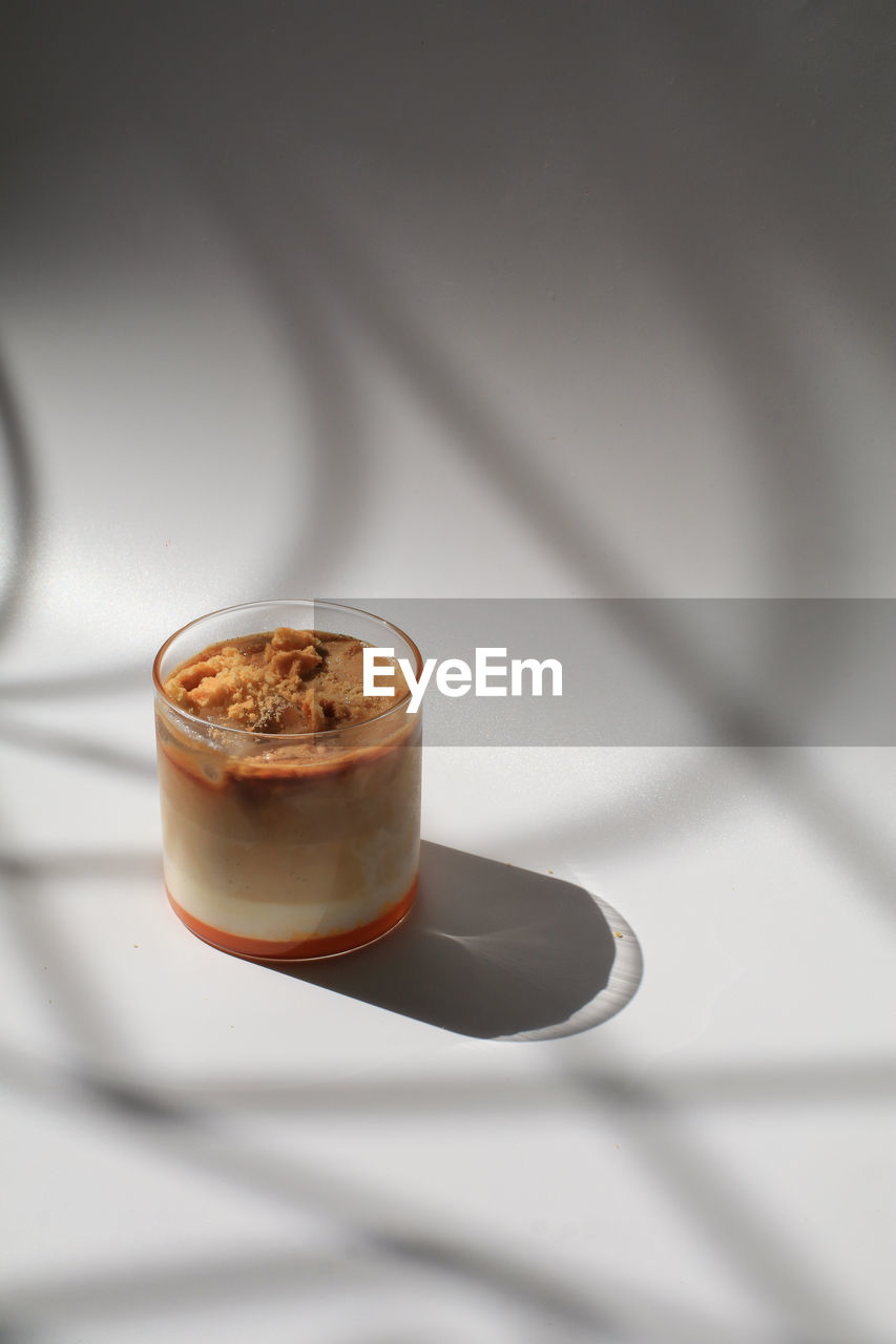 high angle view of coffee on table