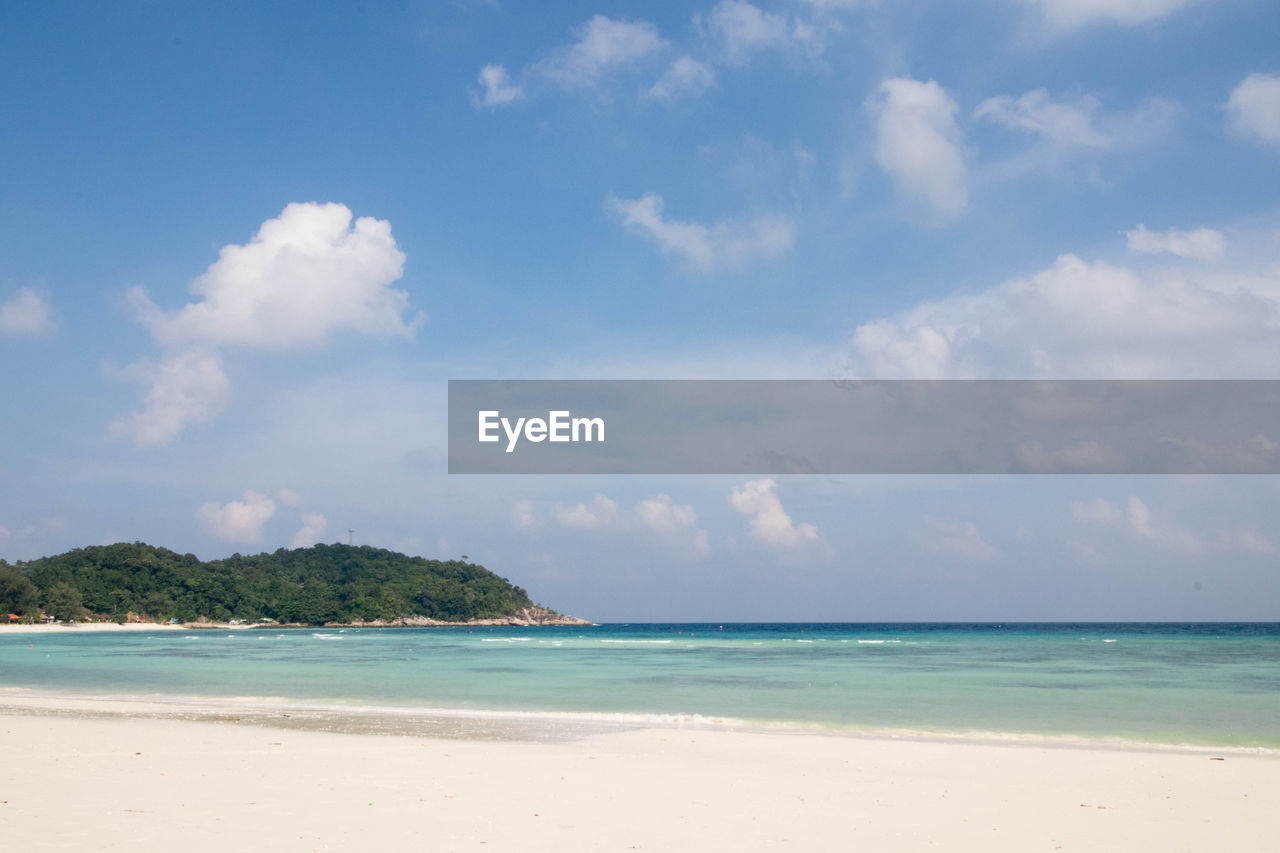 Scenic view of beach against sky