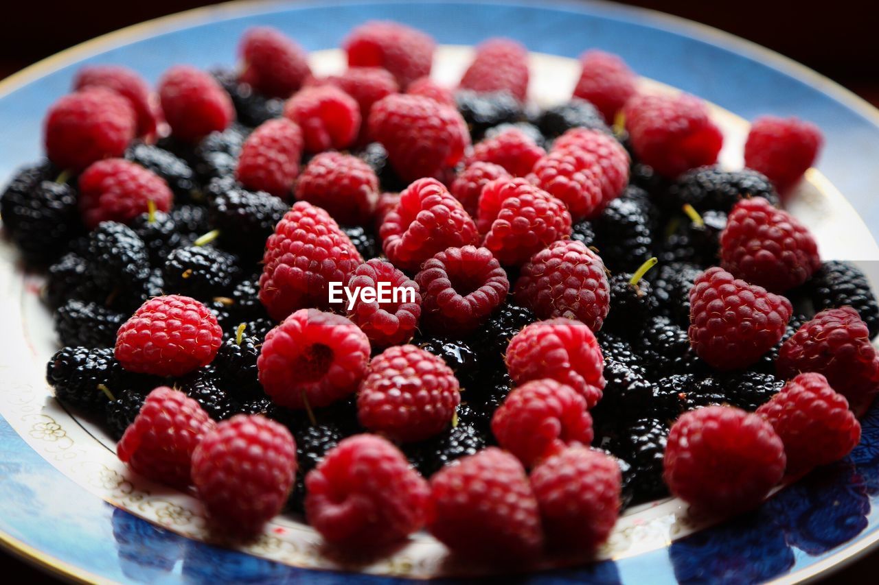 Fresh berries on plate