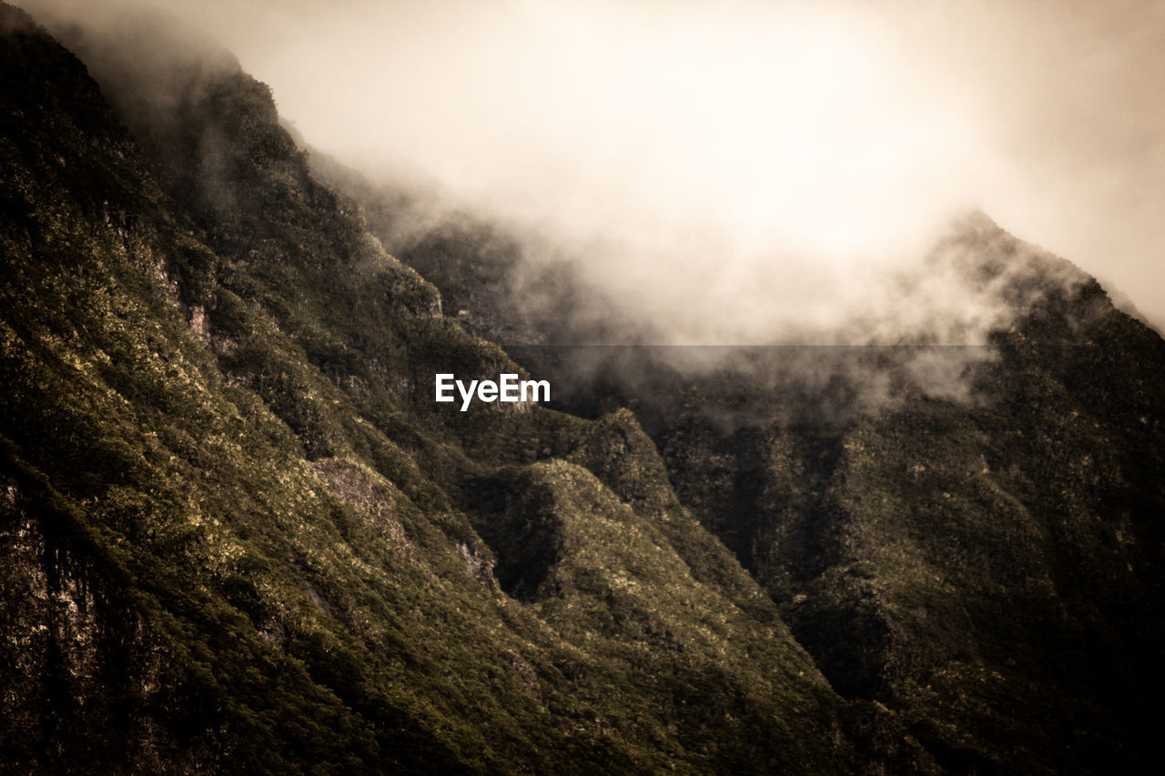 Scenic view of mountains against sky