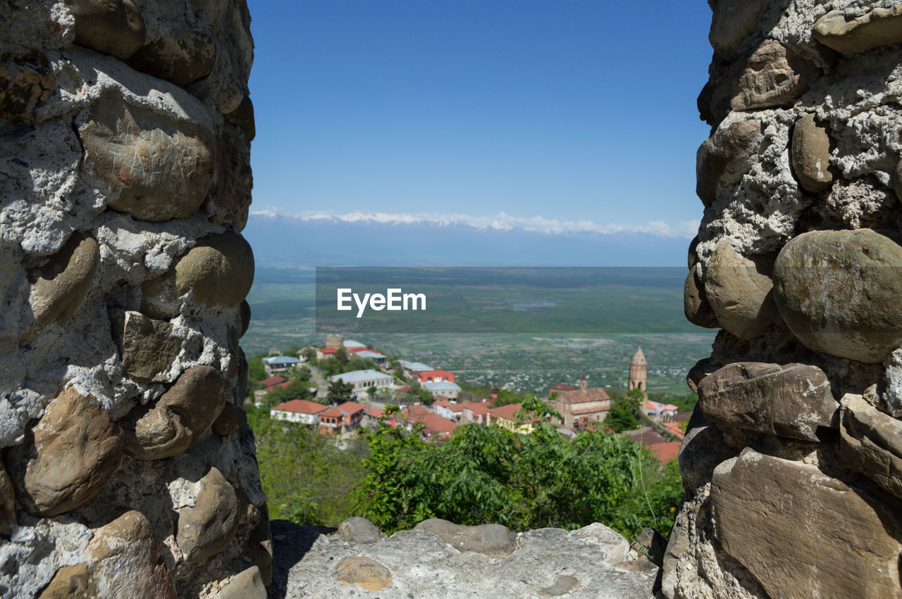 Small georgian village near sighnaghi, caucasus mountains, georgia