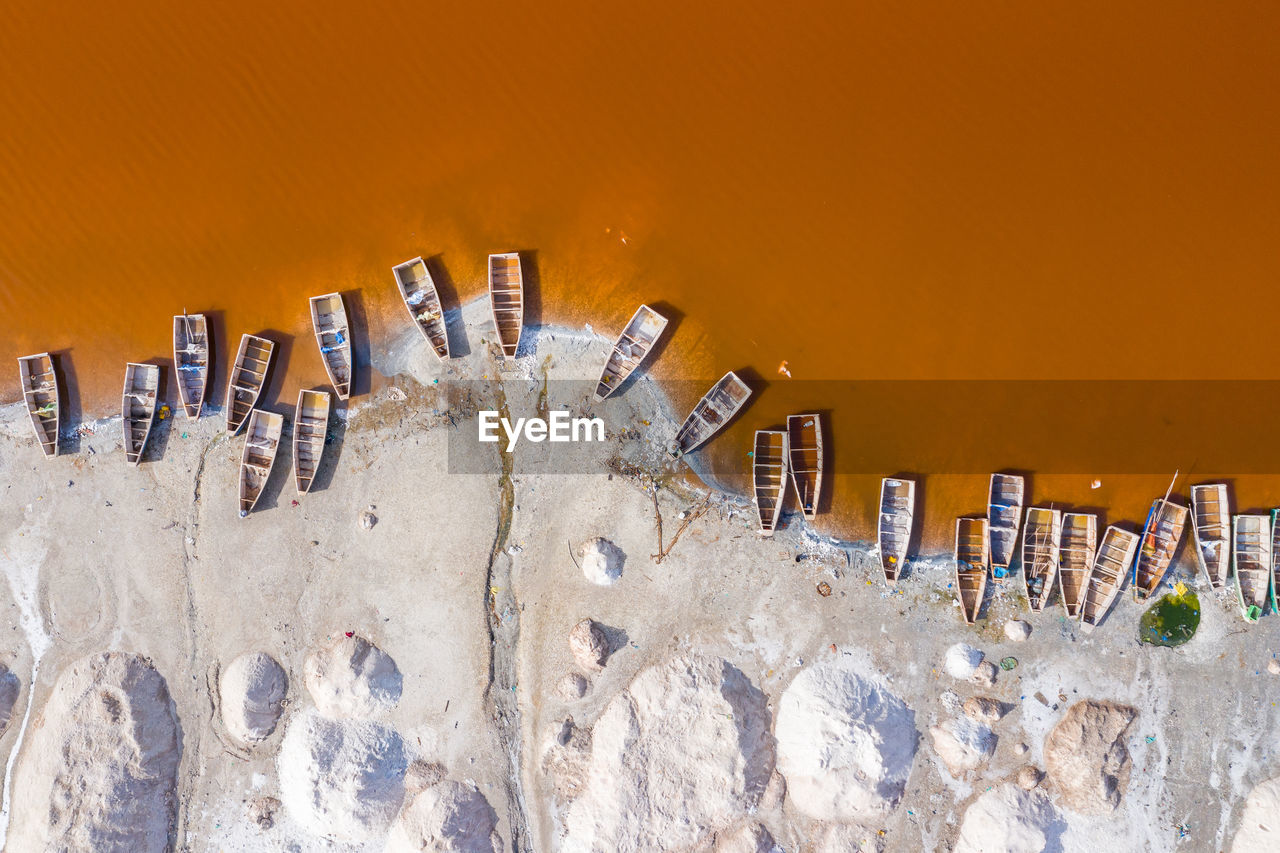 High angle view of equipment on wall