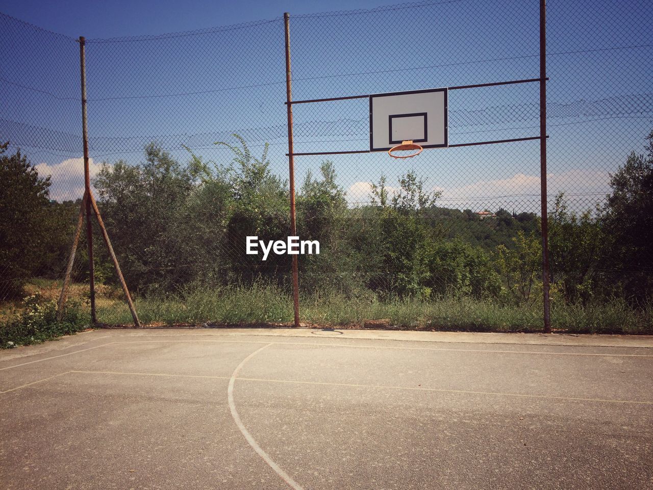 BASKETBALL HOOP AGAINST SKY