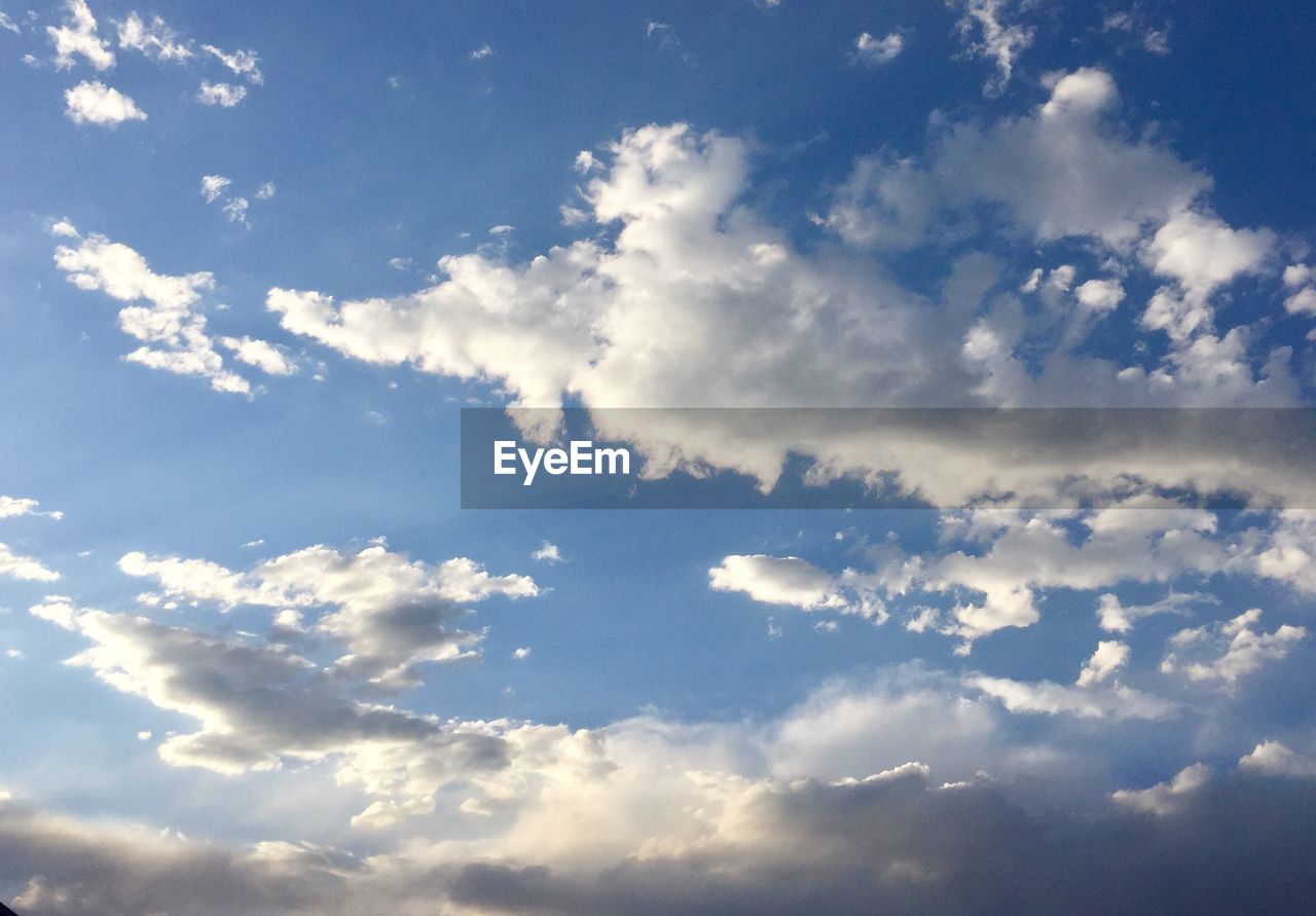 Low angle view of clouds in sky
