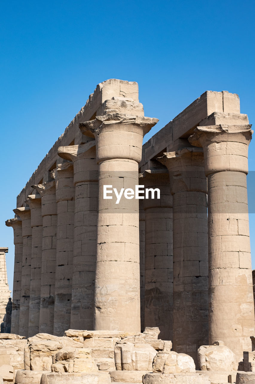 Stone pillars. egyptian temple.