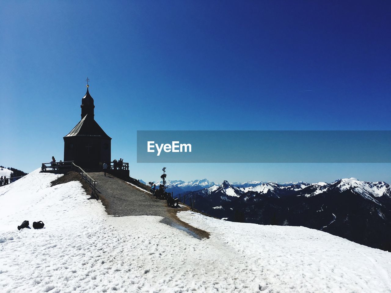 BUILDING AGAINST SKY DURING WINTER